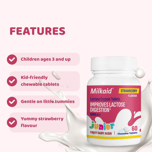 Milkaid Junior Lactase Enzyme Tablets 60's