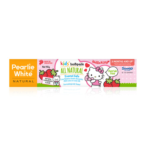 Pearlie White Hello Kitty All Natural Enamel Safe Kids’ Toothpaste (Strawberry) 45g