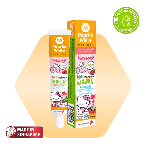 Pearlie White Hello Kitty All Natural Enamel Safe Kids’ Toothpaste (Strawberry) 45g
