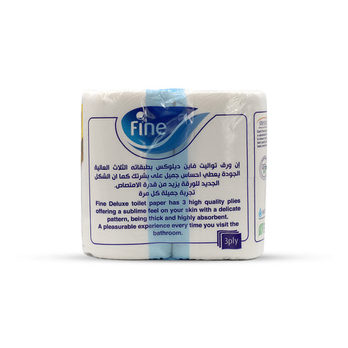 Fine Deluxe Toilet Paper 140 Sheets 3 Ply (12 rolls)