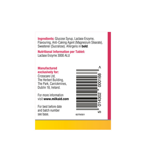 Milkaid Junior Lactase Enzyme Tablets 60's